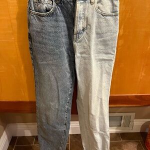 Two-Tone Pac Sun High Rise Straight Jeans